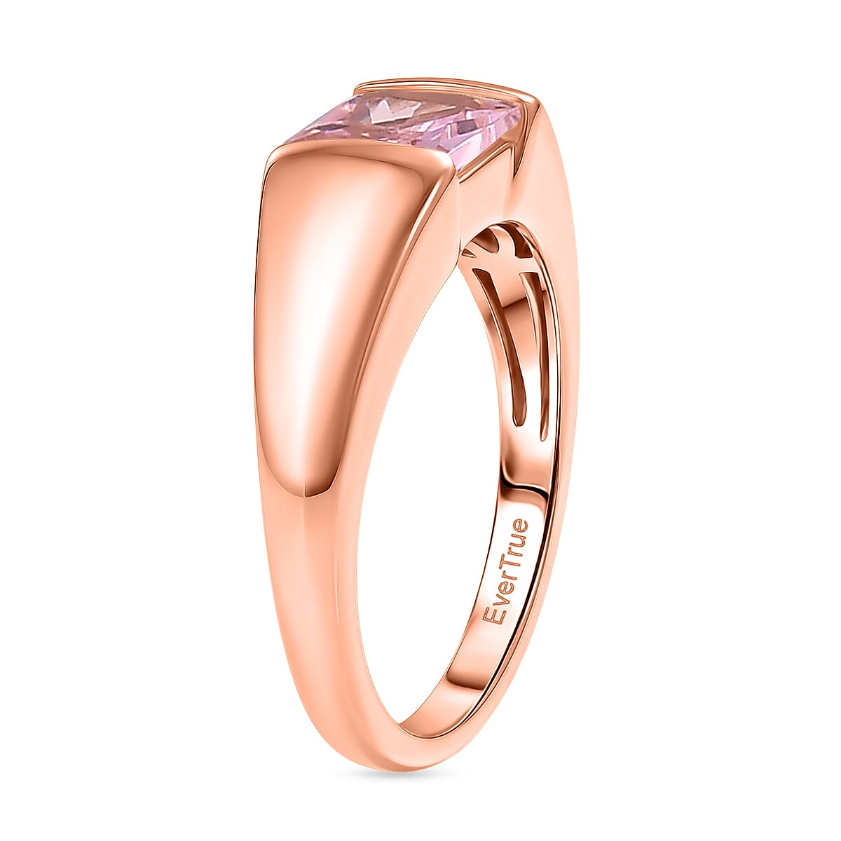 Pink Cubic Zirconia Solitaire Band Ring in Rose 1.76 Ct.