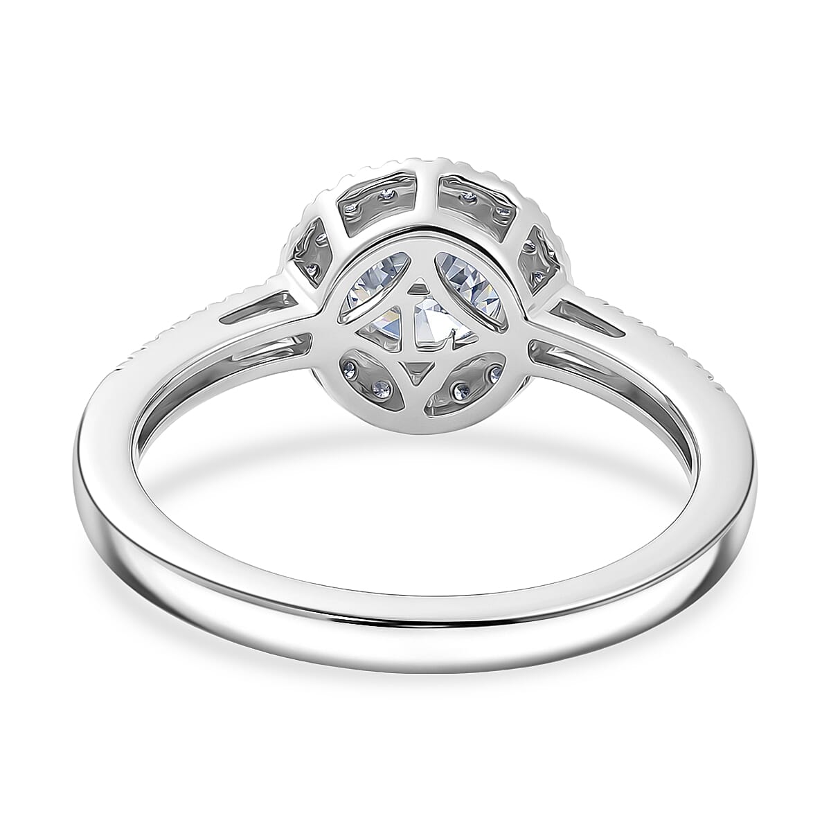 Luxuriant Lab Grown Diamond Halo Ring in Sterling Silver