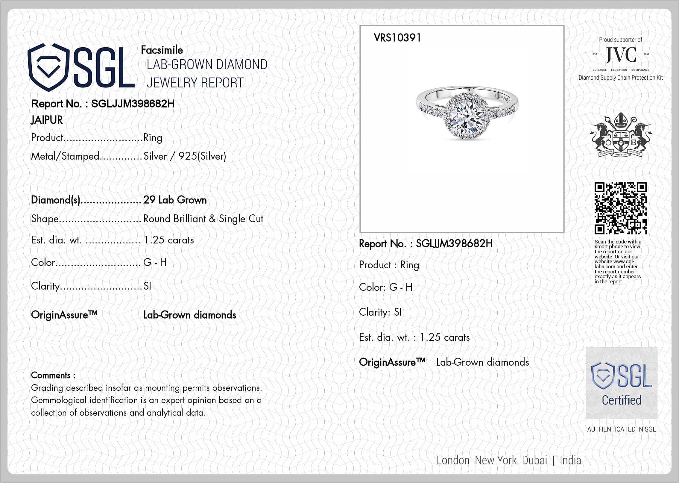 Luxuriant Lab Grown Diamond Halo Ring in Sterling Silver