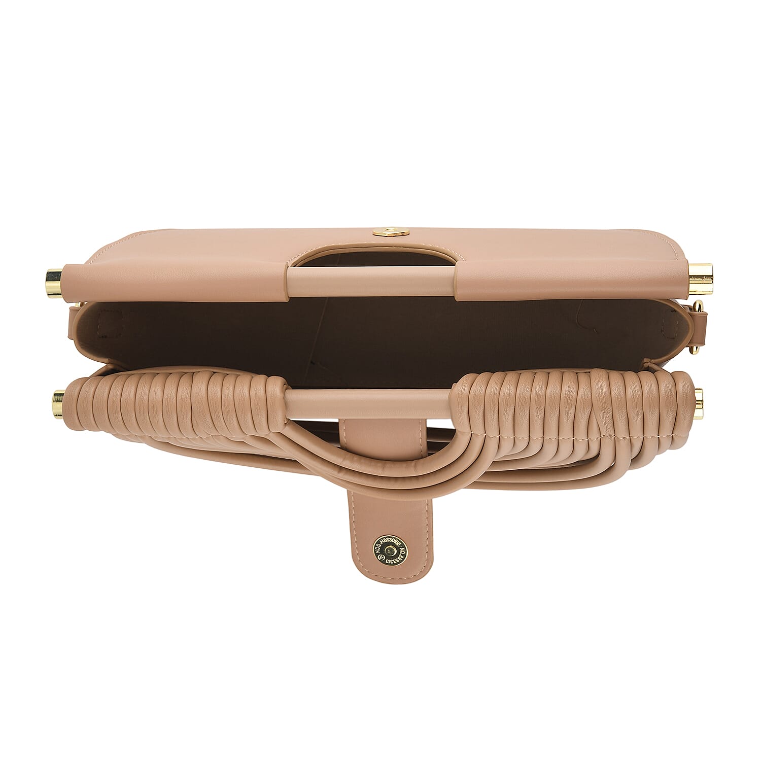Two-Tone Noodle Designed Clutch Handbag with Shoulder Strap - Khaki