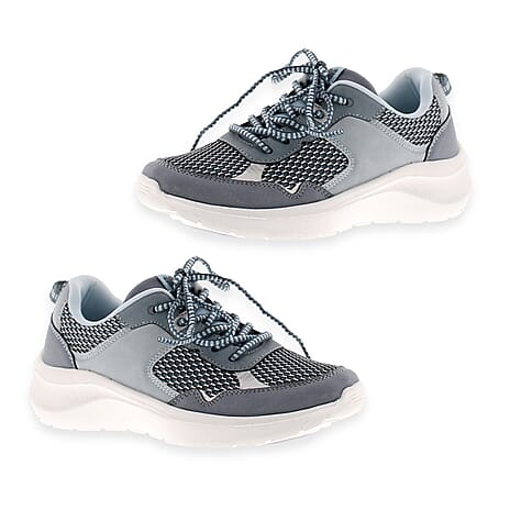 B Move Womens Slip-Resistant Trainers With Lightweight Sole And Memory Padded Foam (Size 4) - Grey