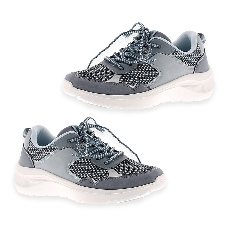 B Move Womens Slip-Resistant Trainers With Lightweight Sole And Memory Padded Foam (Size 4) - Grey