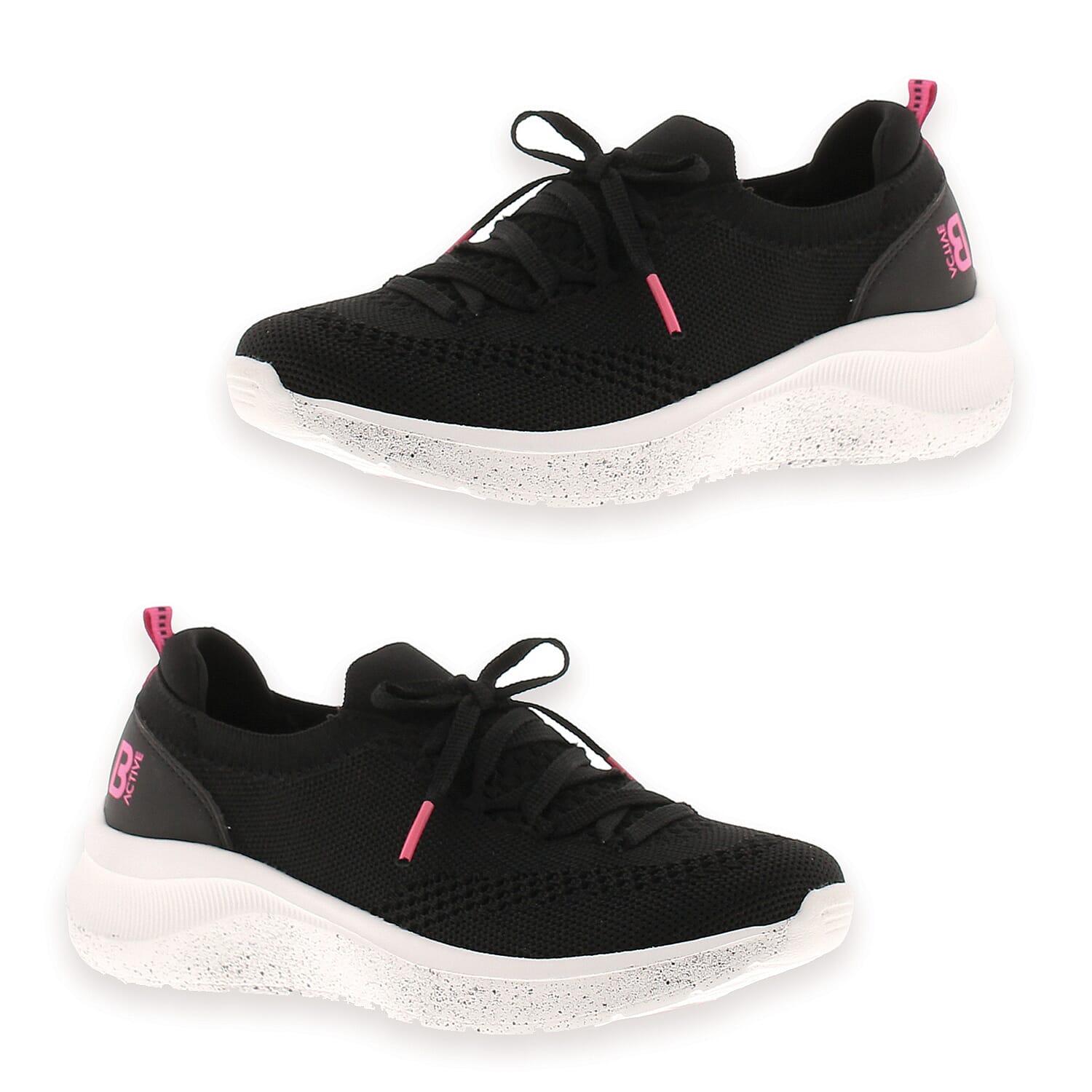 B Balance Womens Trainers With Deco Laces And Knitted Mesh
