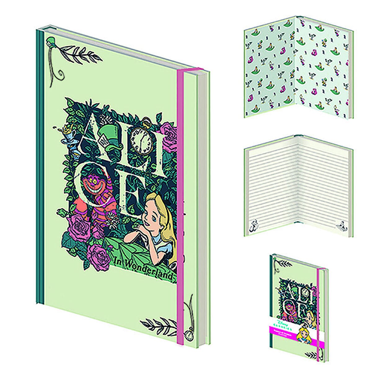 Alice in Wonderland Be Classy - A5 Everyday Notebook - Green
