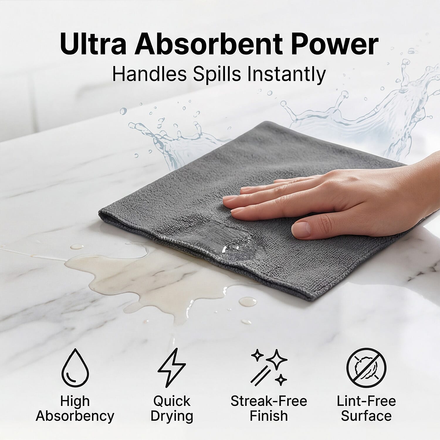Multi-Purpose Cleaner Microfiber Cloth - Dark Grey