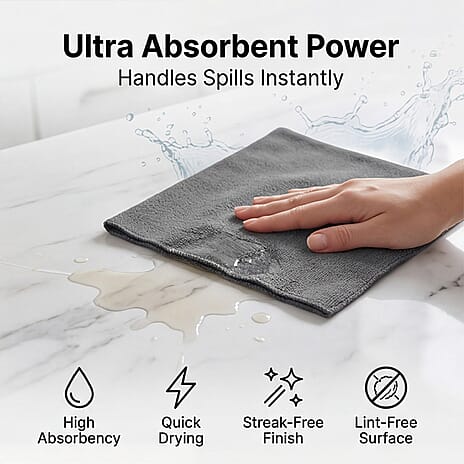 Multi-Purpose Cleaner Microfiber Cloth - Dark Grey