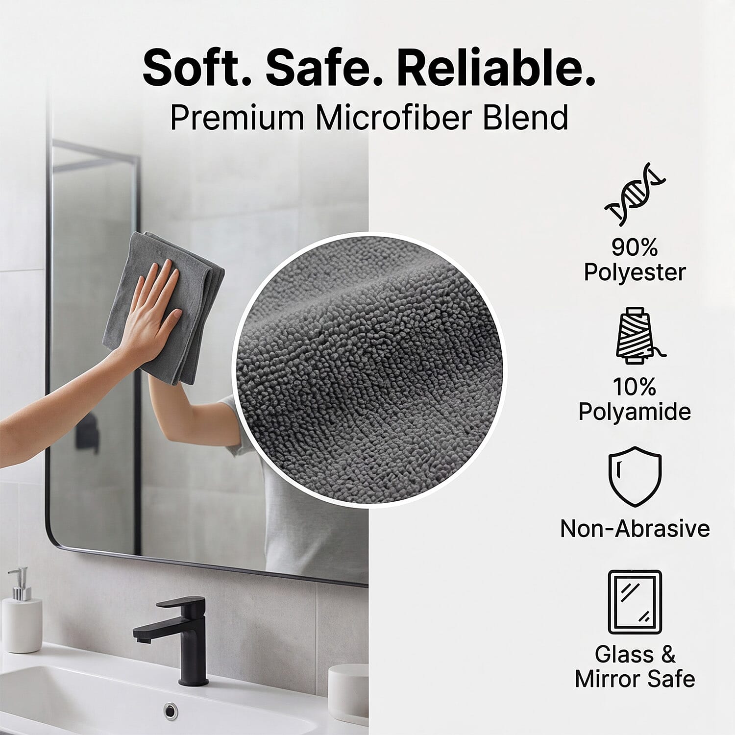 Multi-Purpose Cleaner Microfiber Cloth - Dark Grey