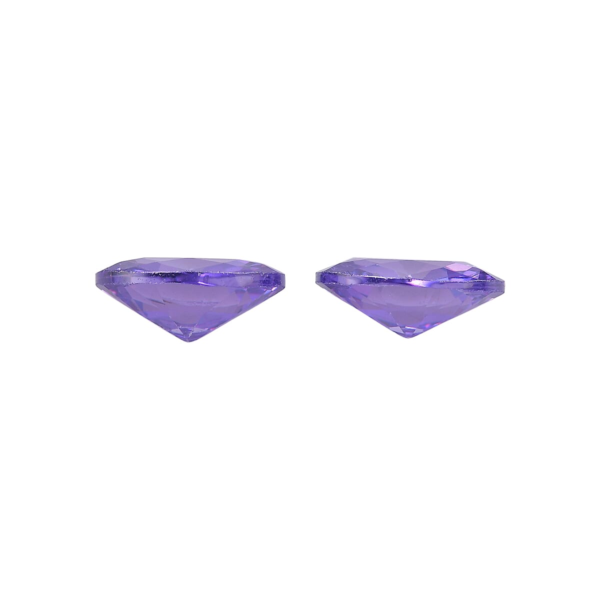 Set Of 2 Blue Cubic Zirconia Oval Cut Cut 8X6 mm Gemstone, 3.76 Ct