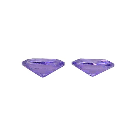 Set Of 2 Blue Cubic Zirconia Oval Cut Cut 8X6 mm Gemstone, 3.76 Ct