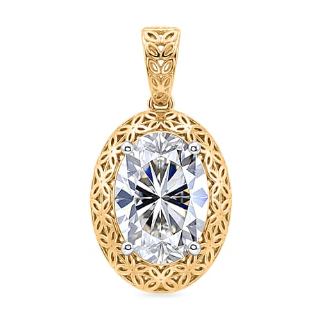 Luxuriant 18K Yellow Gold IGI Certified VS-E-F Lab Grown Diamond  Oval Cut Solitaire Pendant 2.00 Ct.