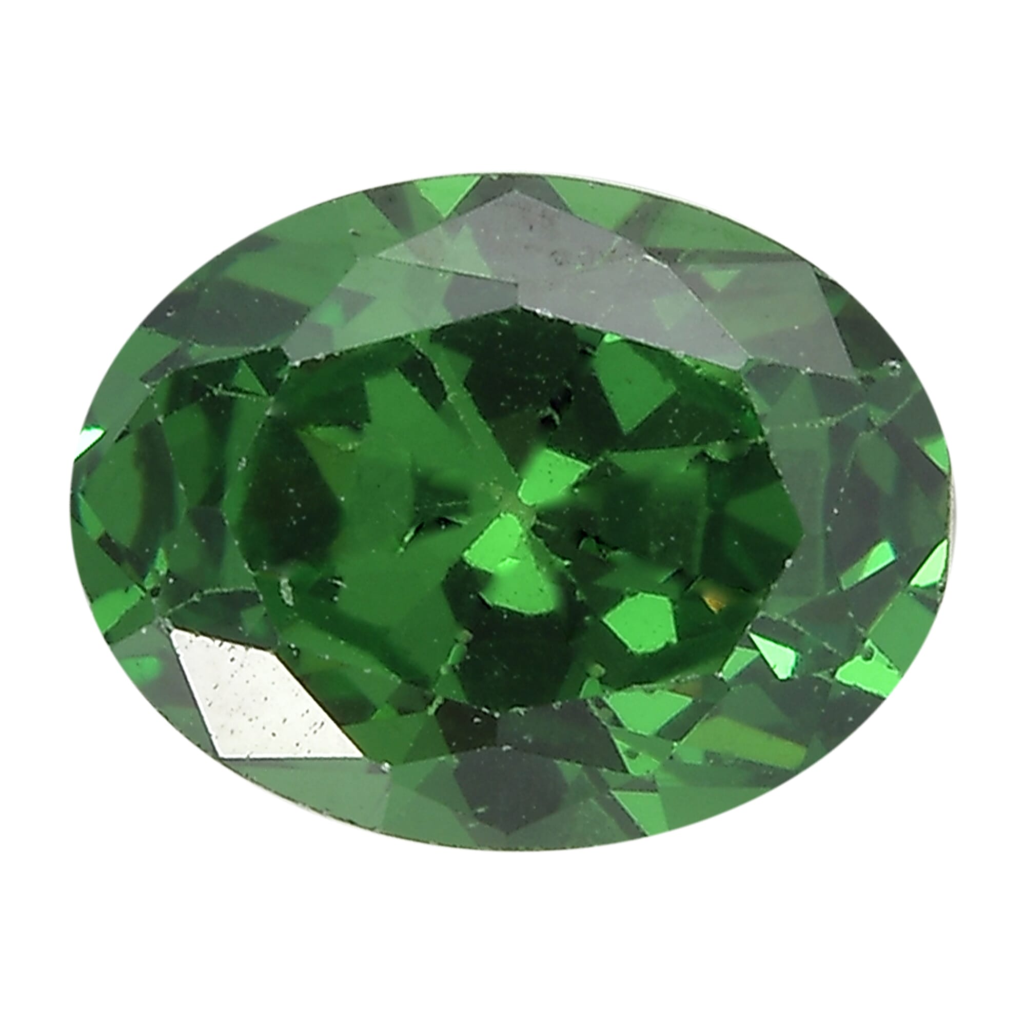 Green Cubic Zirconia Oval Cut Cut 8X6 mm Gemstone, 1.74 Ct