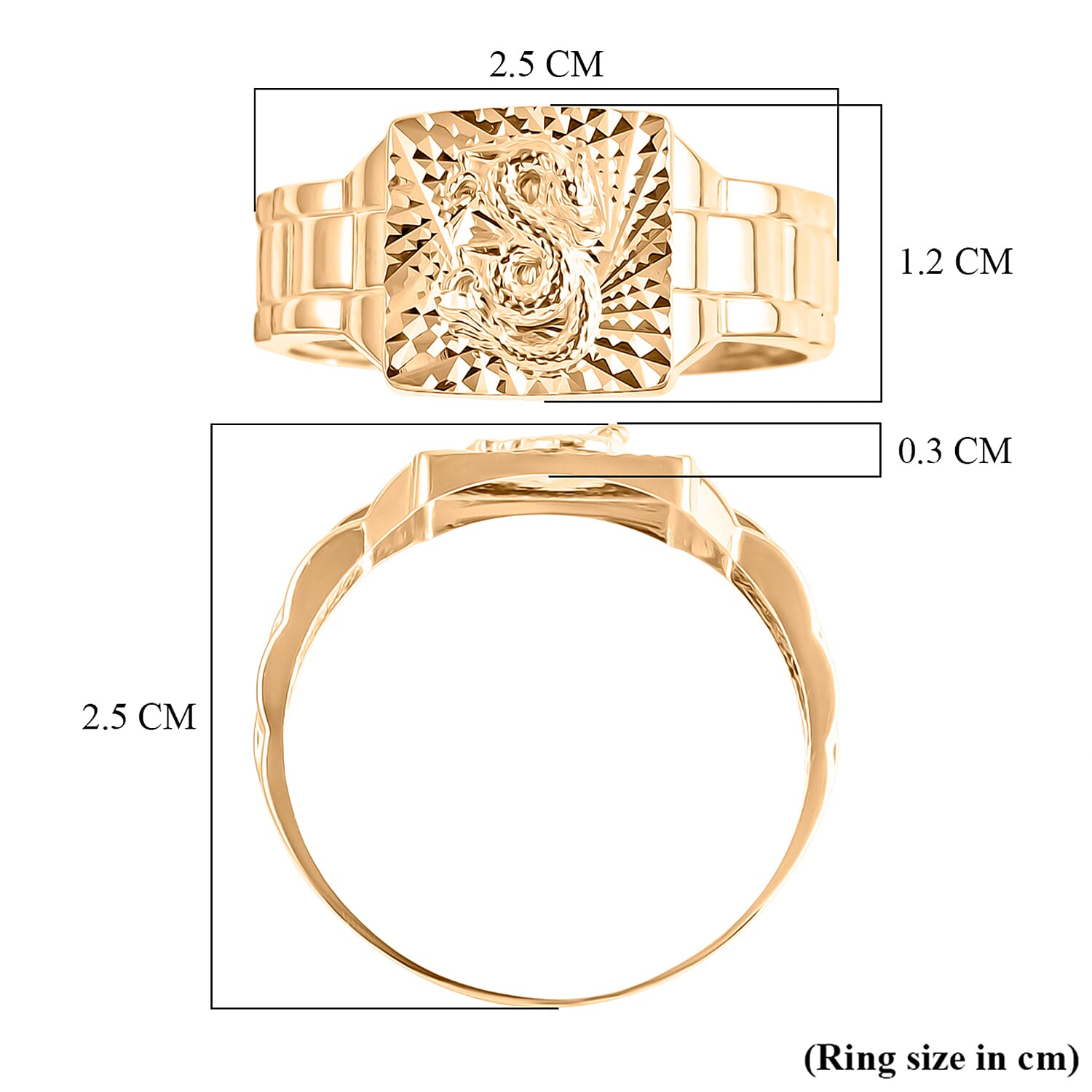 Gold Legacy Collection - 9K Yellow Gold Dragon Signet Ring