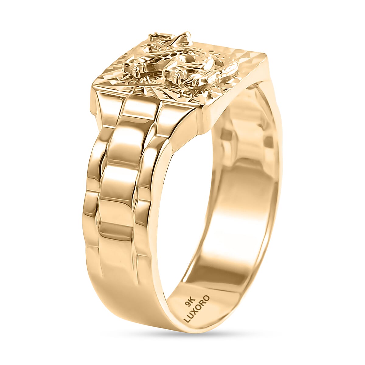 Gold Legacy Collection - 9K Yellow Gold Dragon Signet Ring