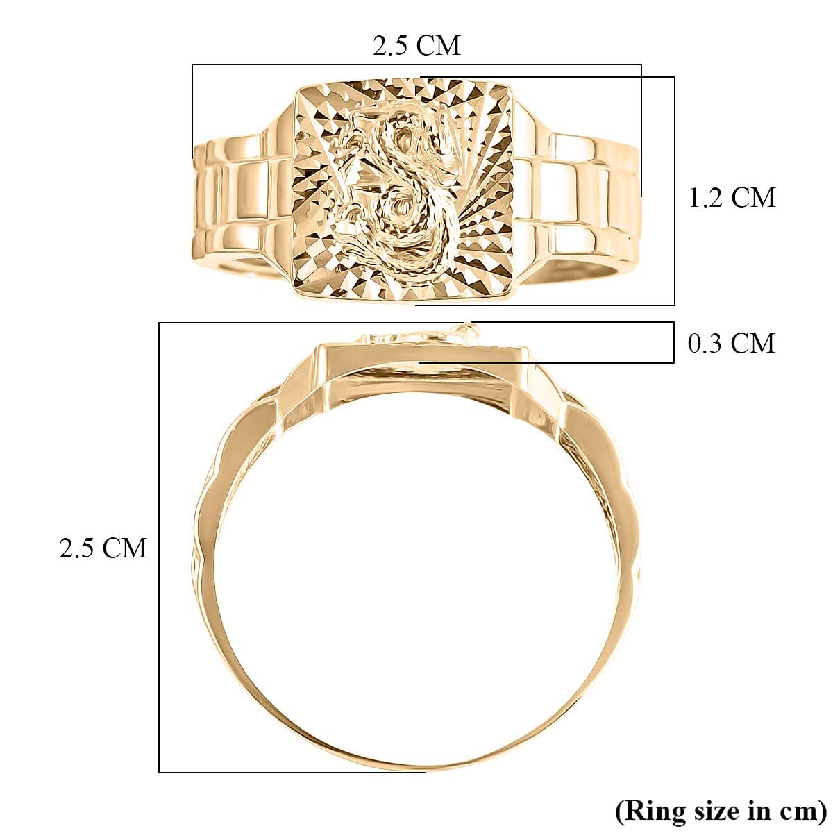 Gold Legacy Collection - 9K Yellow Gold Dragon Signet Ring