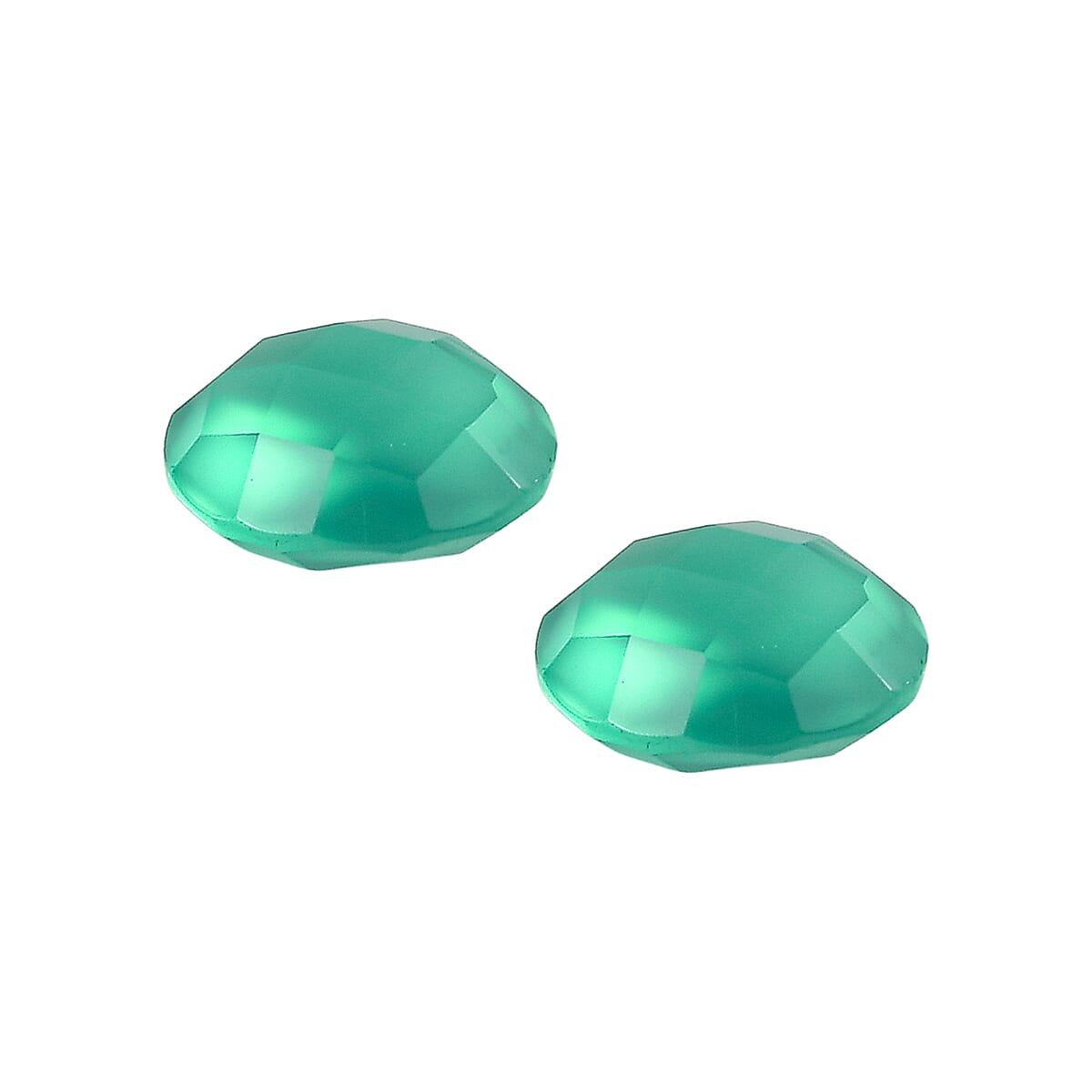 Set Of 2 Green Onyx Round 8 mm Gemstone, 2.99 Ct