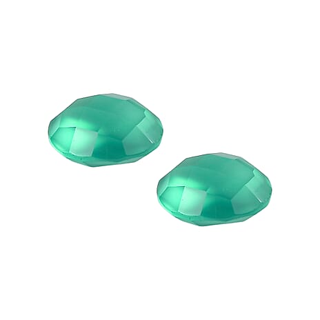Set Of 2 Green Onyx Round 8 mm Gemstone, 2.99 Ct