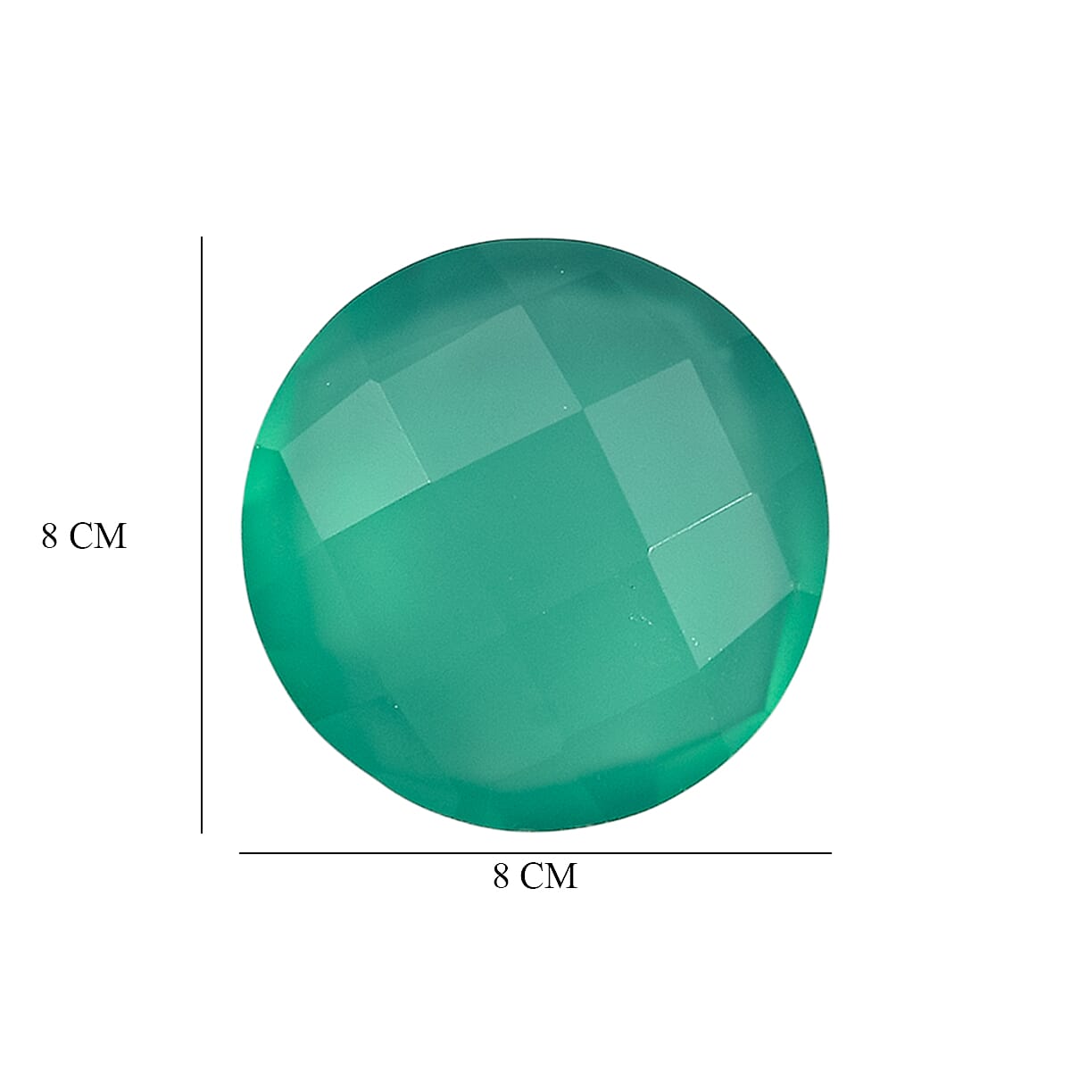 Set Of 2 Green Onyx Round 8 mm Gemstone, 2.99 Ct