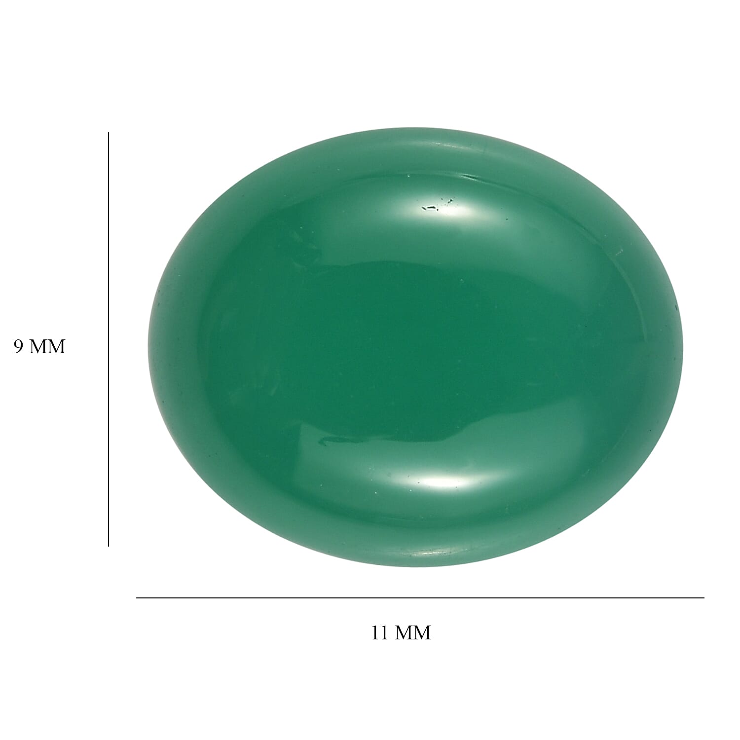 Green Onyx Oval Cut Cut 11X9 mm Gemstone, 3.88 Ct