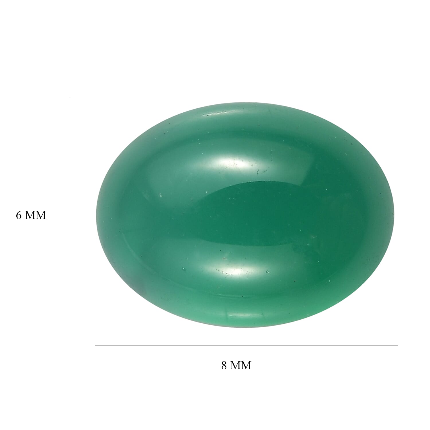 Green Onyx Oval Cut Cut 8X6 mm Gemstone, 1.20 Ct