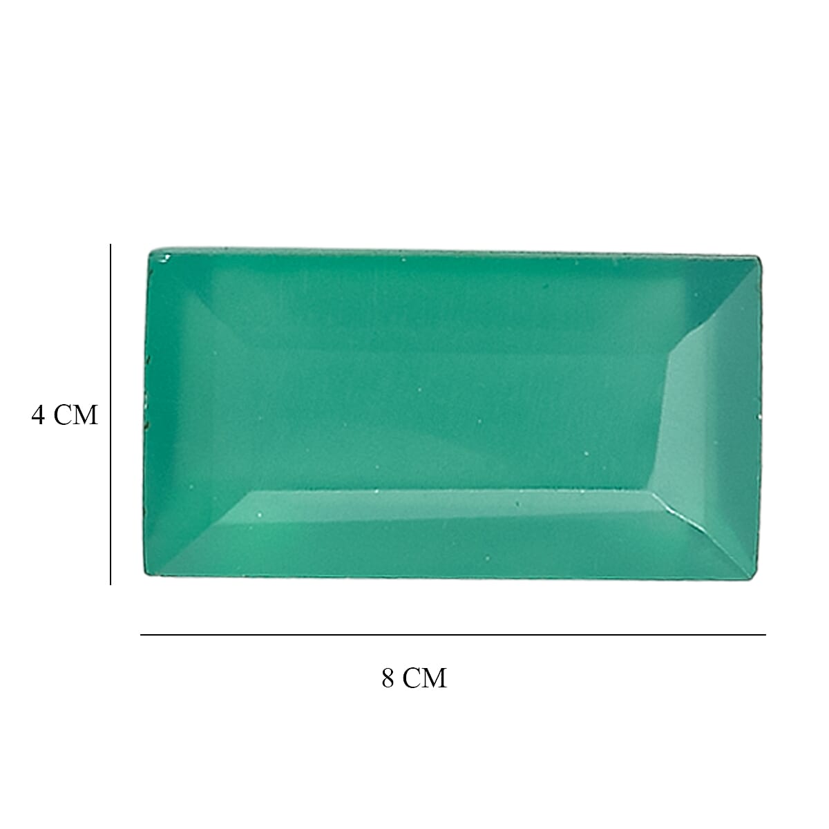 Set Of 4 Green Onyx Baguette 8X4 mm Gemstone, 3.62 Ct