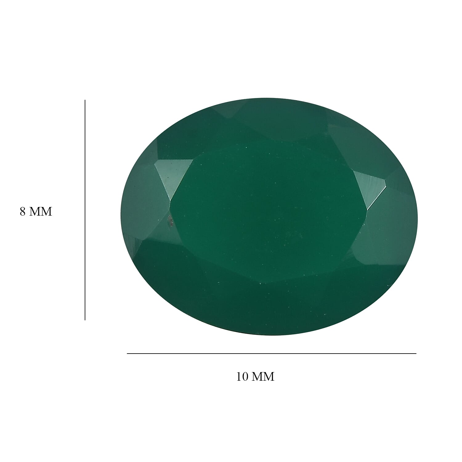 Green Onyx Oval Cut Cut 10X8 mm Gemstone, 2.62 Ct