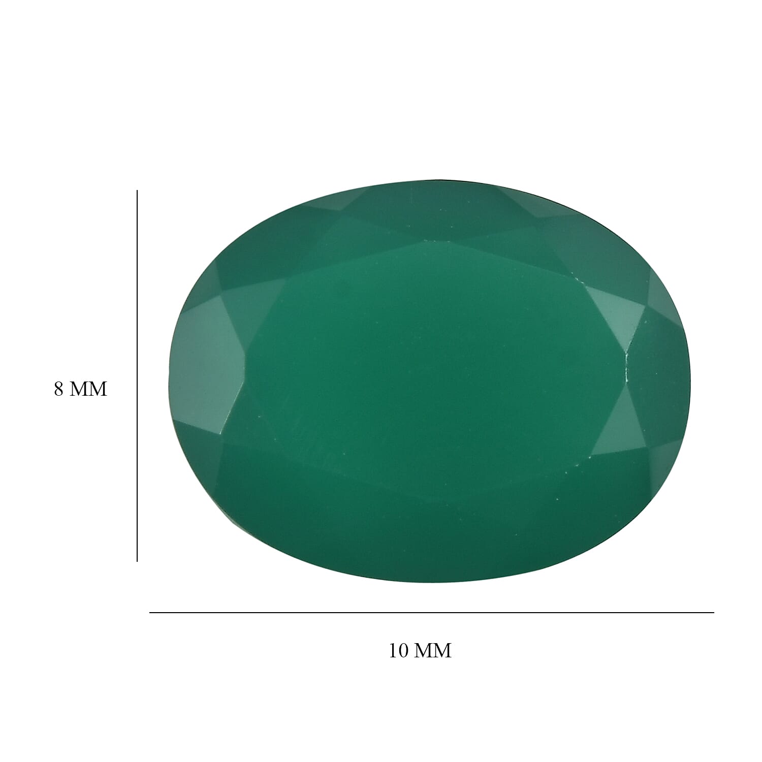 Green Onyx Oval Cut Cut 10X8 mm Gemstone, 2.32 Ct