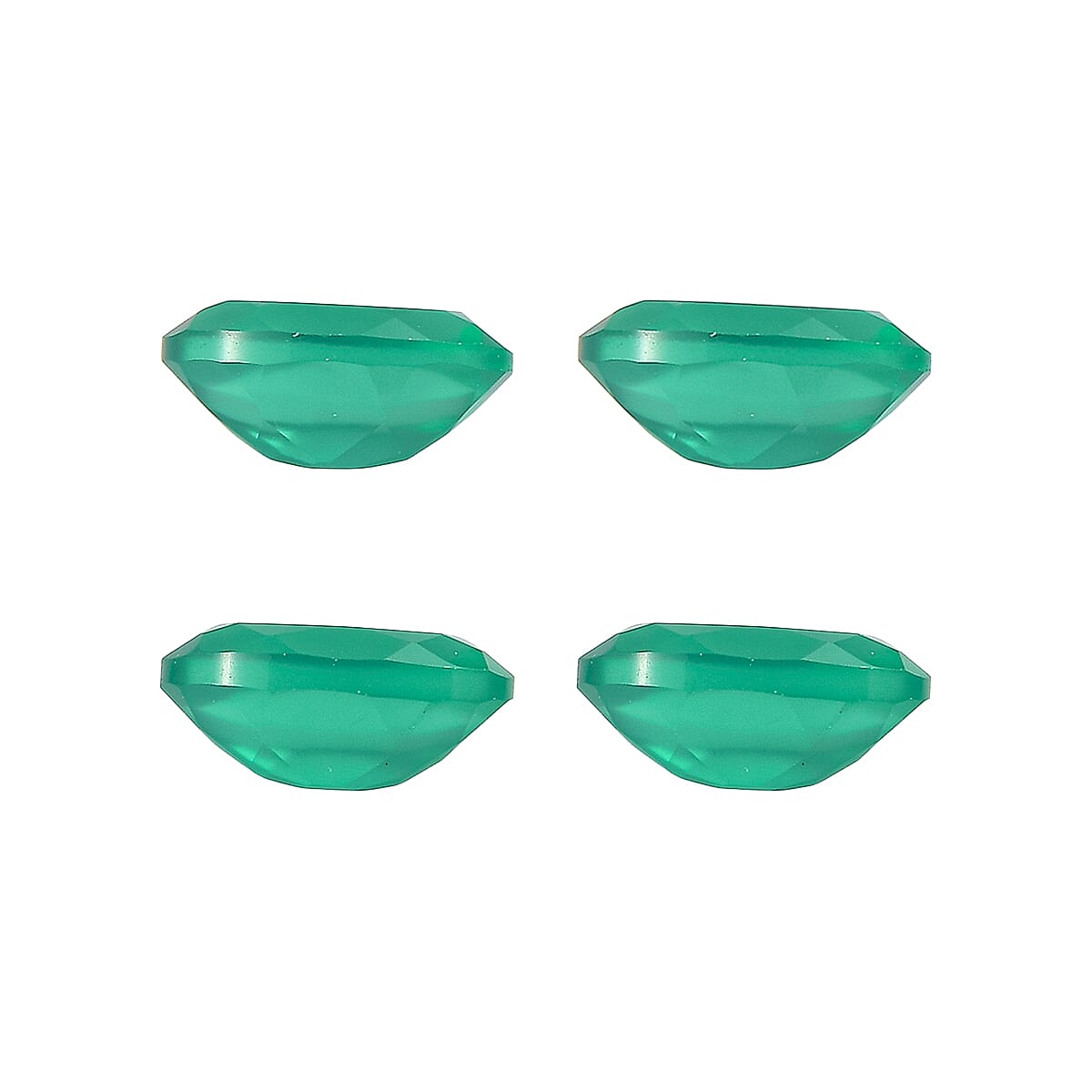 Set Of 4 Green Onyx Oval Cut Cut 5X3 mm Gemstone, 0.79 Ct