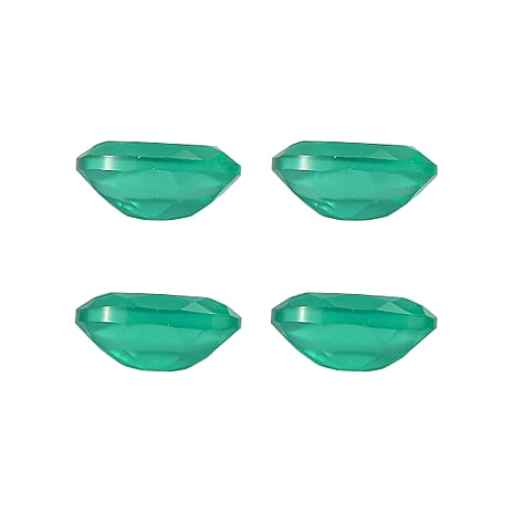 Set Of 4 Green Onyx Oval Cut Cut 5X3 mm Gemstone, 0.79 Ct