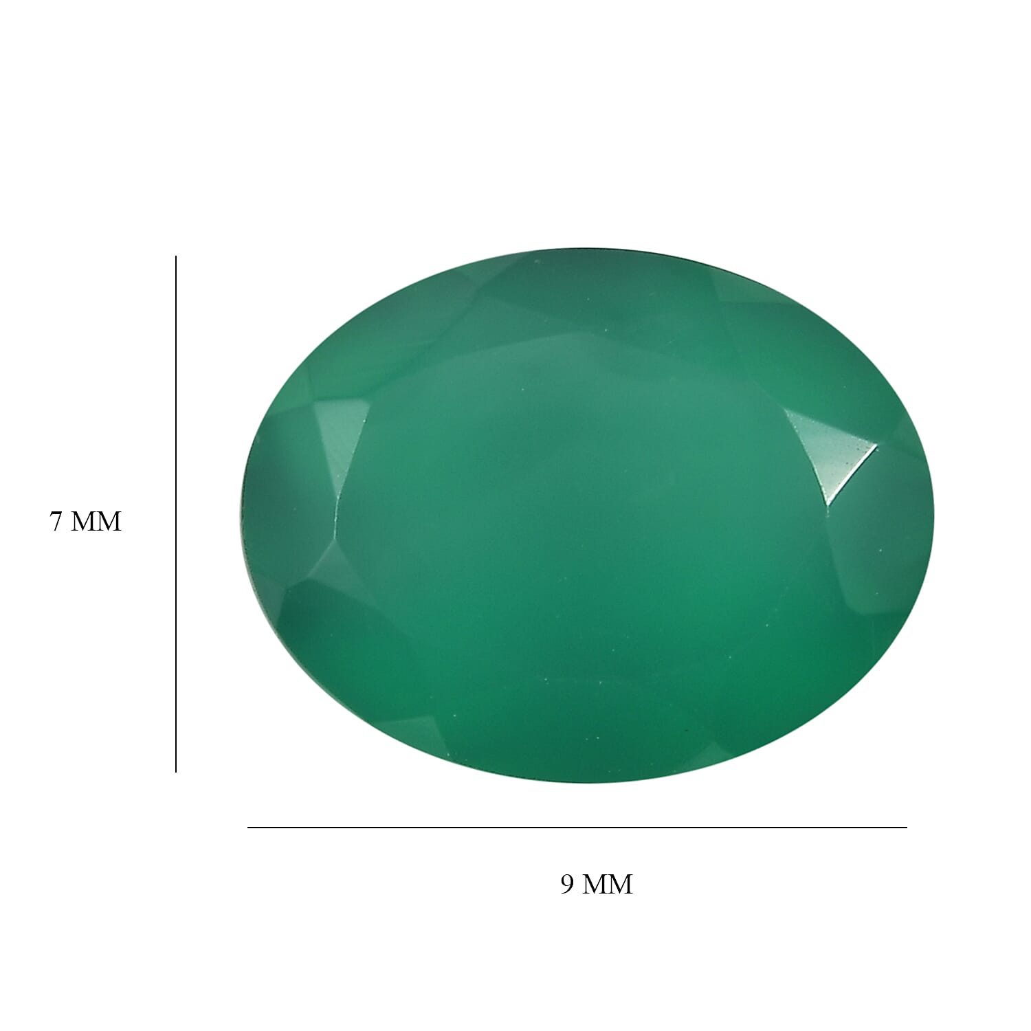 Green Onyx Oval Cut Cut 9X7 mm Gemstone, 1.8 Ct