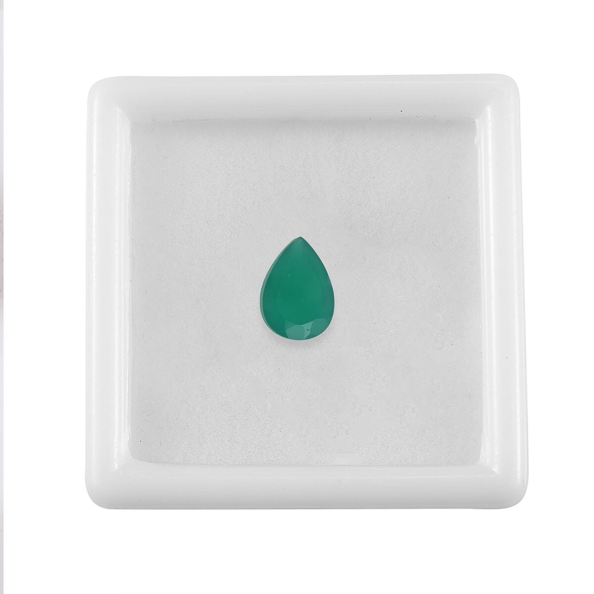 Green Onyx Pear 10X7 mm Gemstone, 1.72 Ct