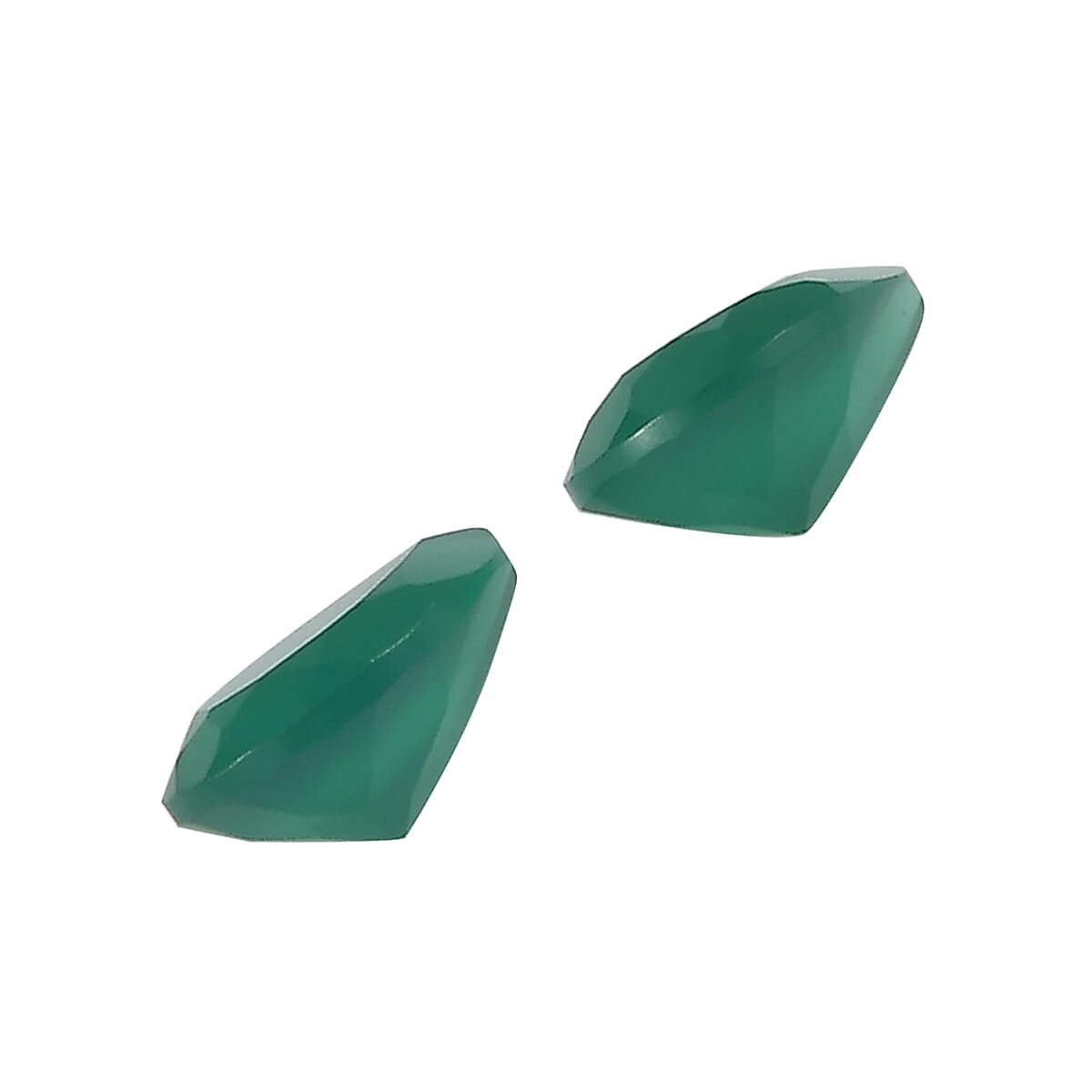 Set Of 2 Green Onyx Pear 7X5 mm Gemstone, 1.18 Ct