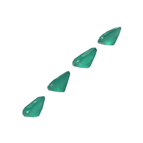 Set Of 4 Green Onyx Pear 9X7 mm Gemstone, 5.94 Ct