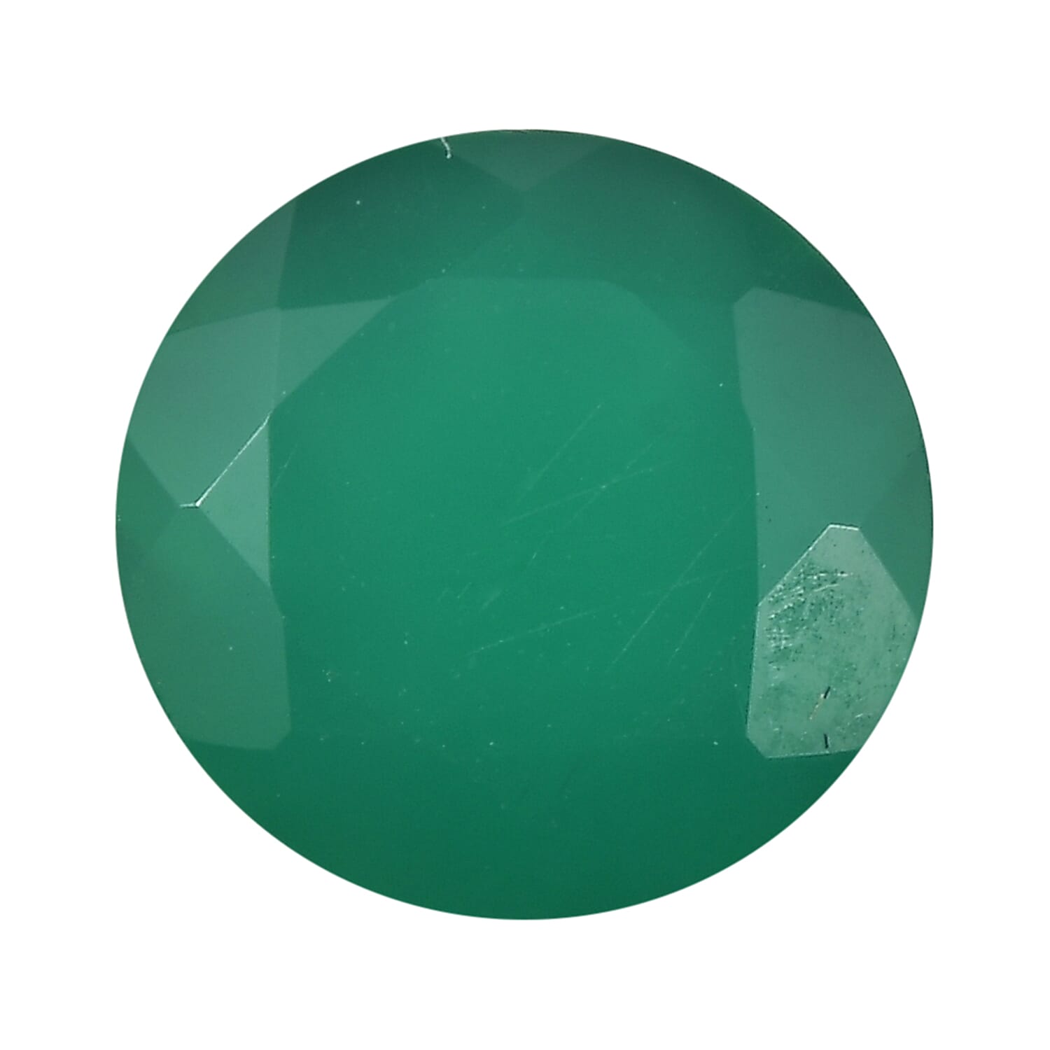 Green Onyx Round 7 mm Gemstone, 1.13 Ct