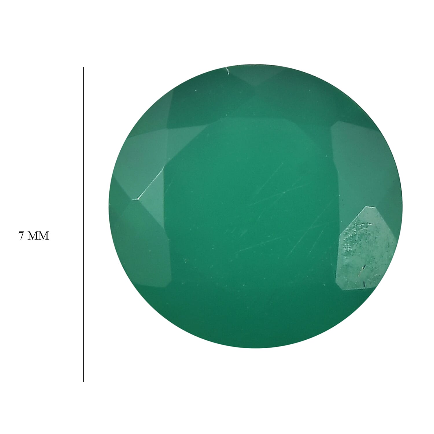 Green Onyx Round 7 mm Gemstone, 1.13 Ct