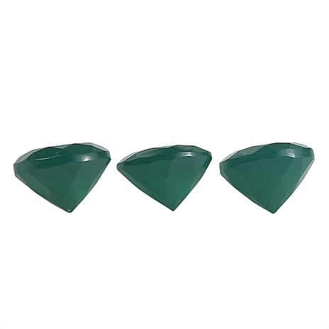 Set Of 3 Green Onyx Round 8 mm Gemstone, 4.76 Ct