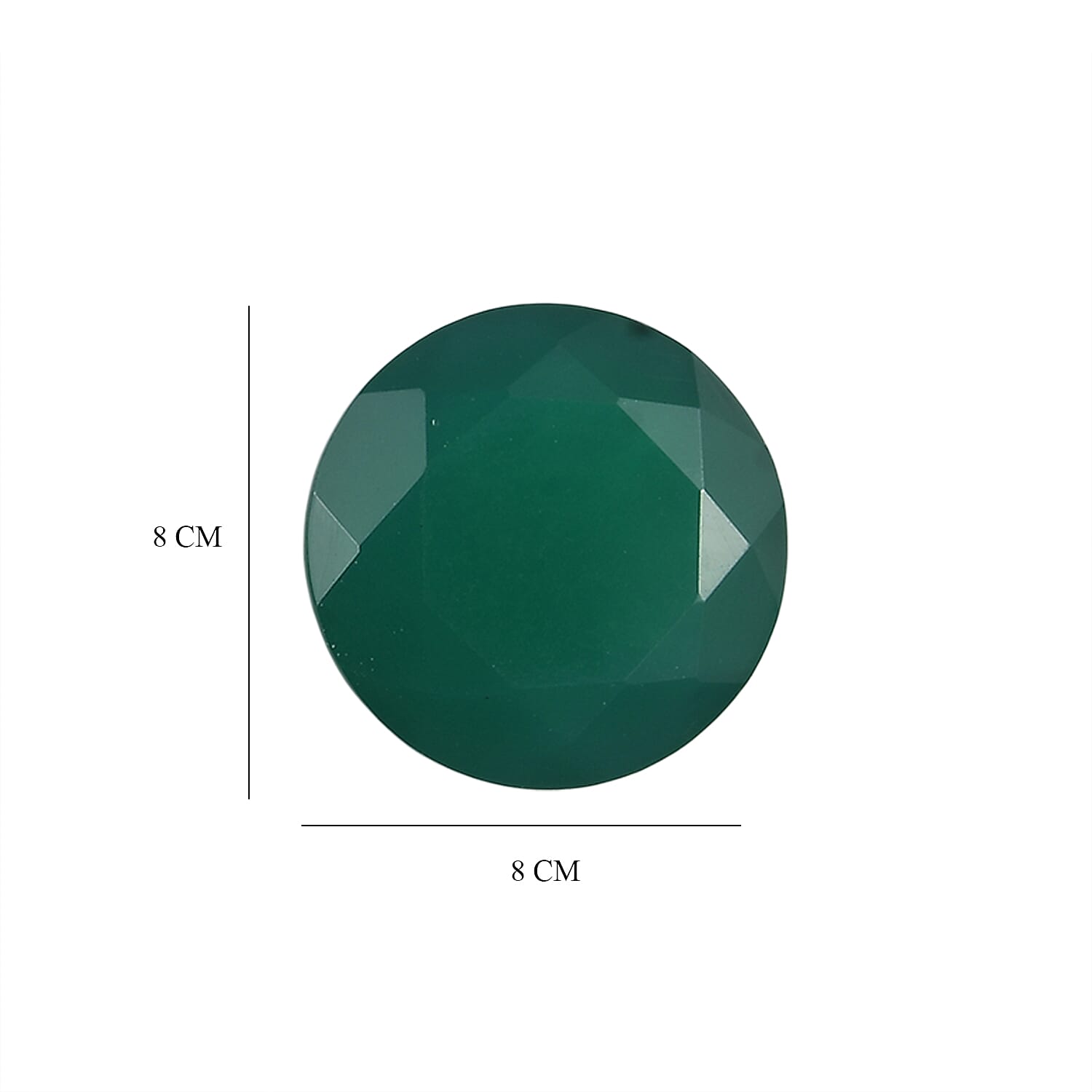 Set Of 3 Green Onyx Round 8 mm Gemstone, 4.76 Ct