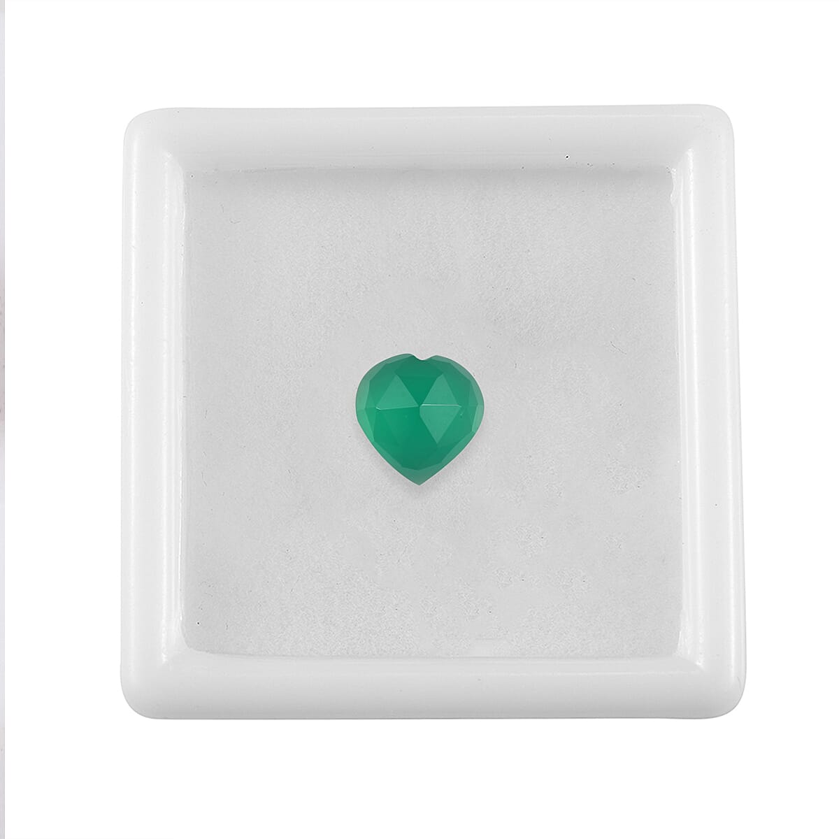 Green Onyx Heart 8 mm Gemstone, 1.82 Ct