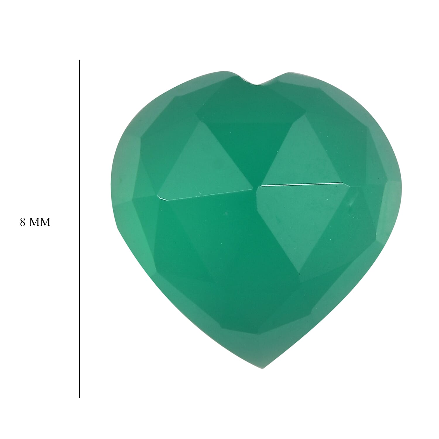 Green Onyx Heart 8 mm Gemstone, 1.82 Ct