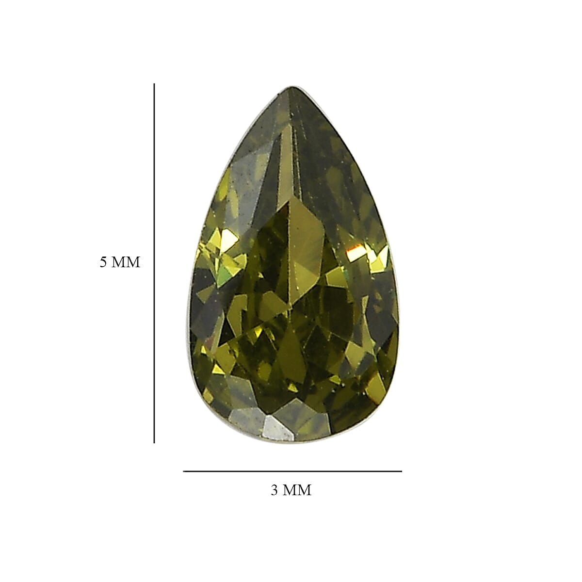 Set Of 6 Peridot Cubic Zirconia Pear 5X3 mm Gemstone, 1.85 Ct