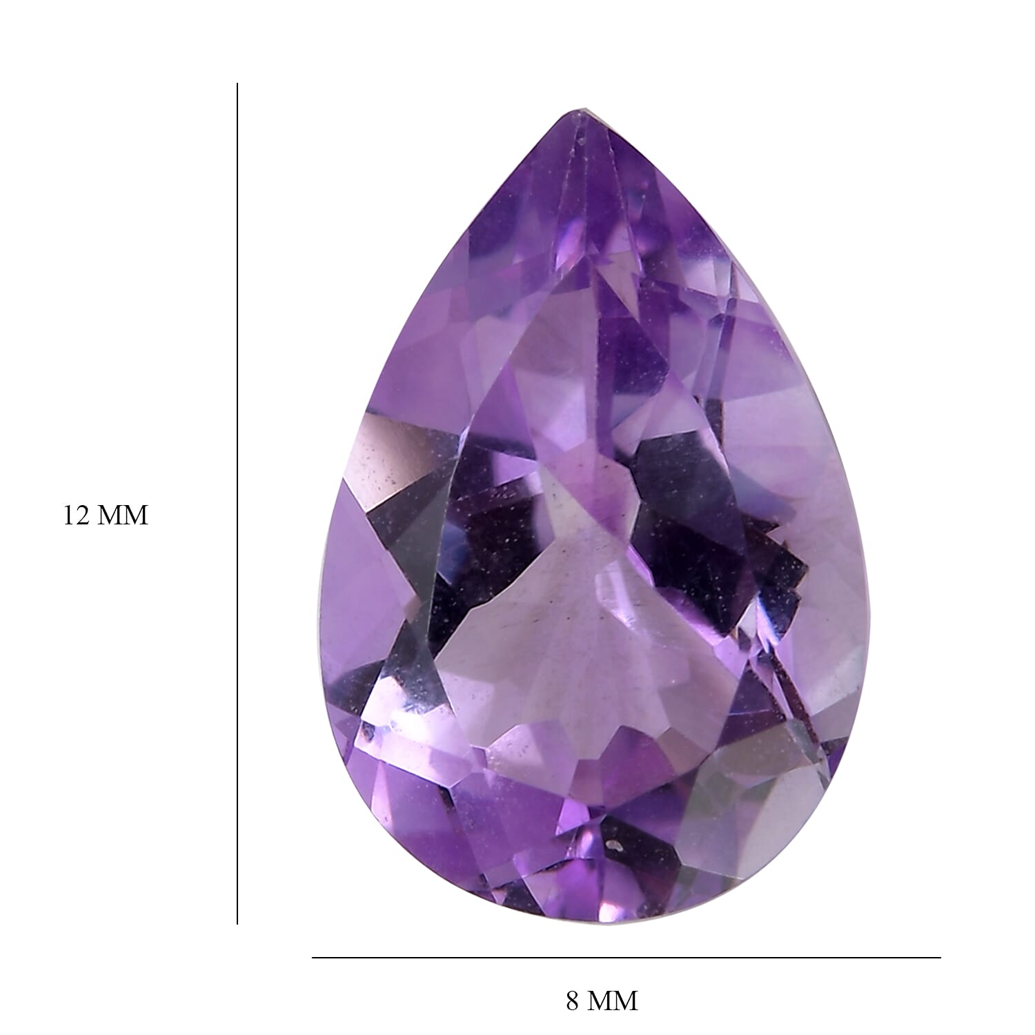 Pink Amethyst Pear 12X8 mm Gemstone, 2.91 Ct