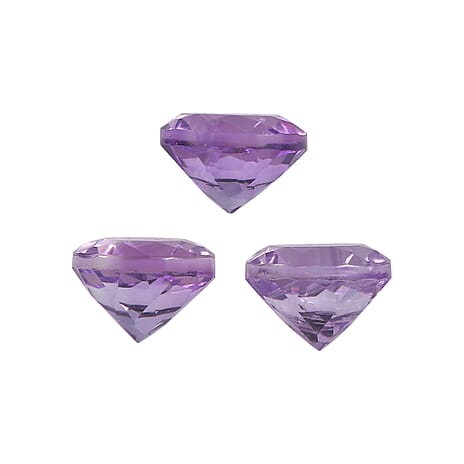 Set Of 3 Pink Amethyst Round 5 mm Gemstone, 1.47 Ct