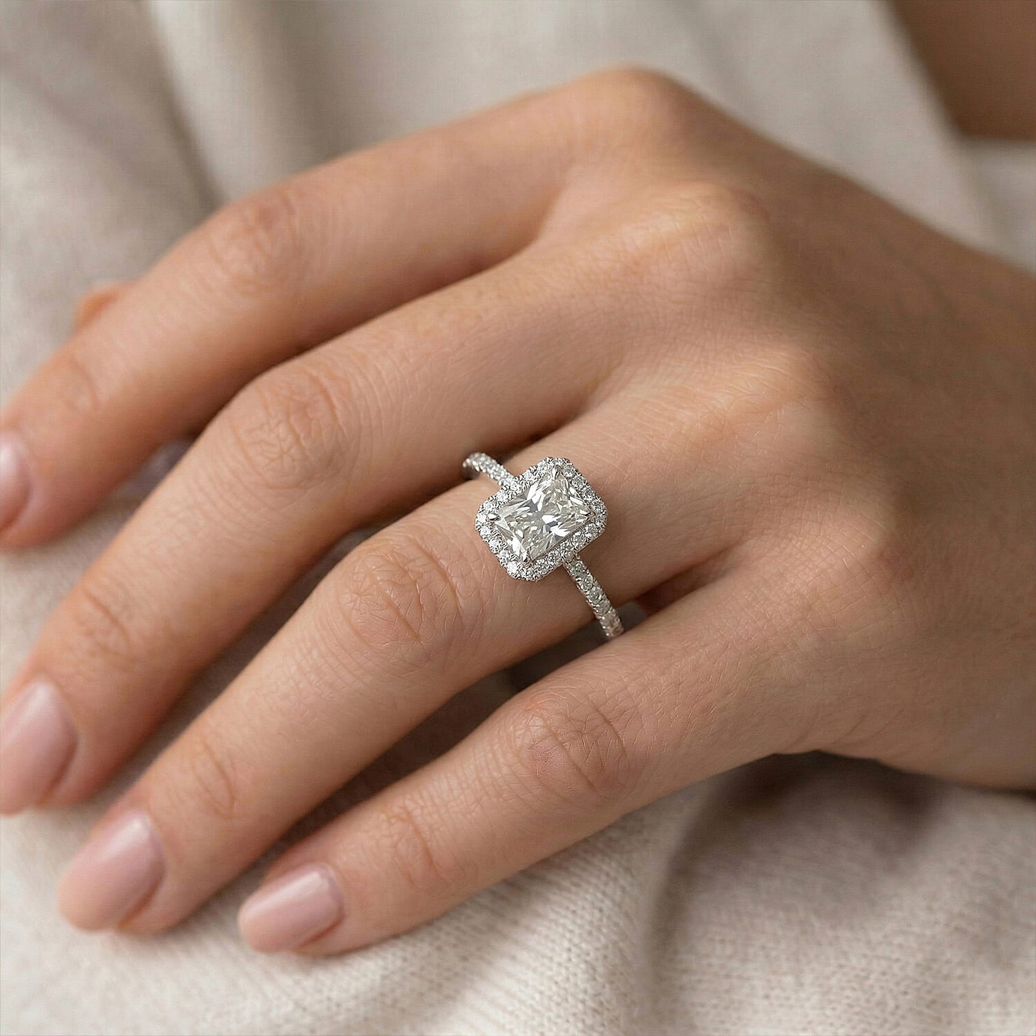 LUXURIANT 1.3 Ct. Lab Grown Diamond Halo Ring