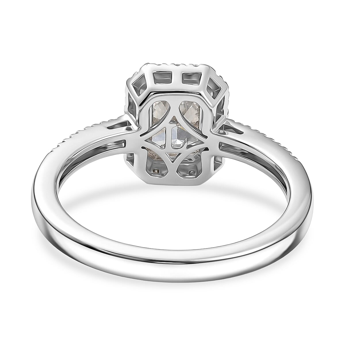 Luxuriant Lab Grown Diamond Halo Ring in Sterling Silver