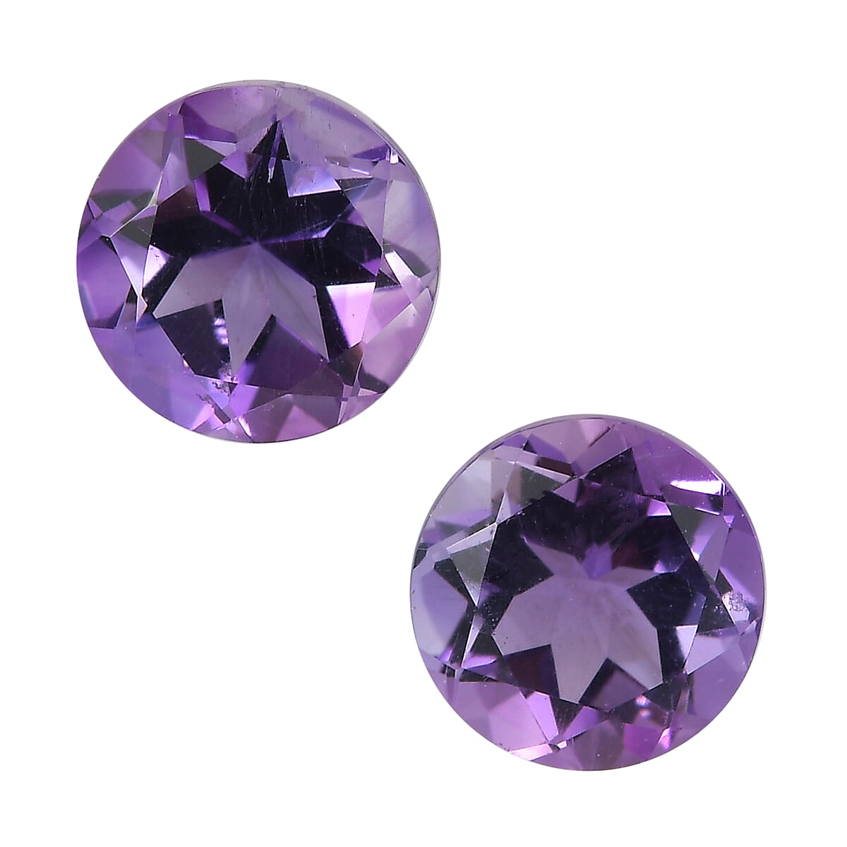 Set Of 2 Pink Amethyst Round 6 mm Gemstone, 1.64 Ct