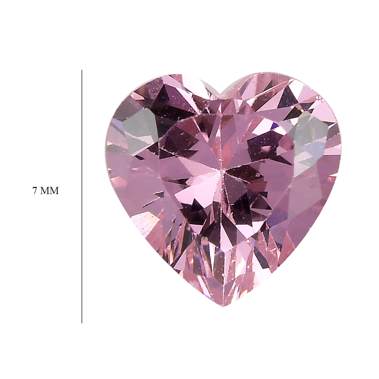 Pink Cubic Zirconia Heart 7 mm Gemstone, 2.00 Ct
