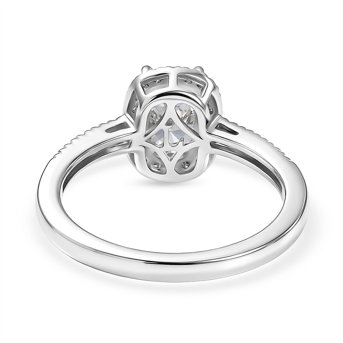 Luxuriant Lab Grown Diamond Halo Ring in Sterling Silver