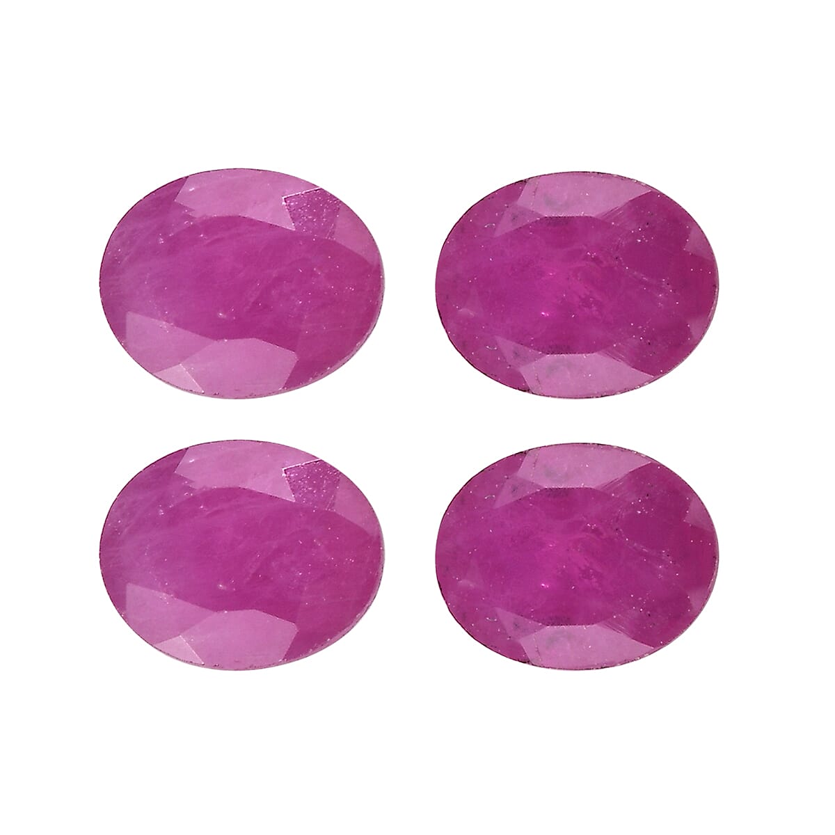 Set Of 4 Raipur Ruby Oval Cut Cut 5X4 mm Gemstone, 1.93 Ct