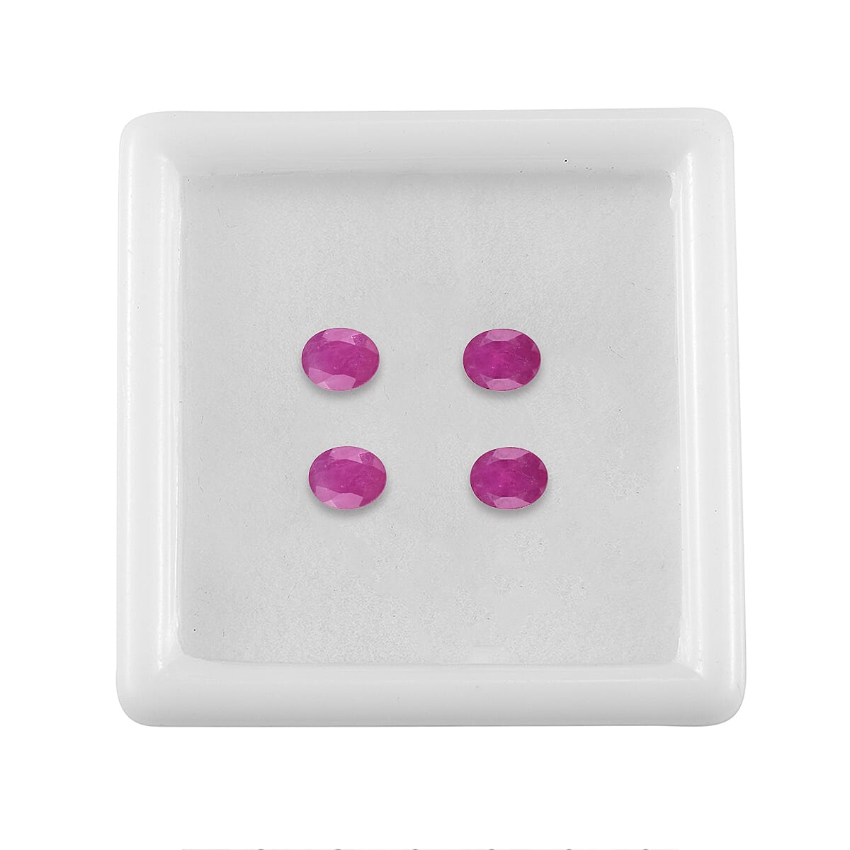 Set Of 4 Raipur Ruby Oval Cut Cut 5X4 mm Gemstone, 1.93 Ct