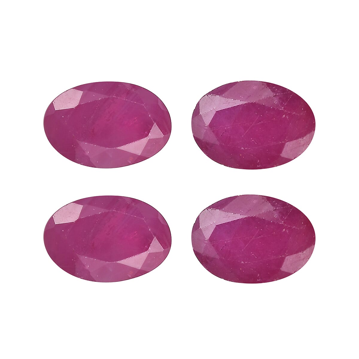 Set Of 4 Raipur Ruby Oval Cut Cut 6X4 mm Gemstone, 2.51 Ct