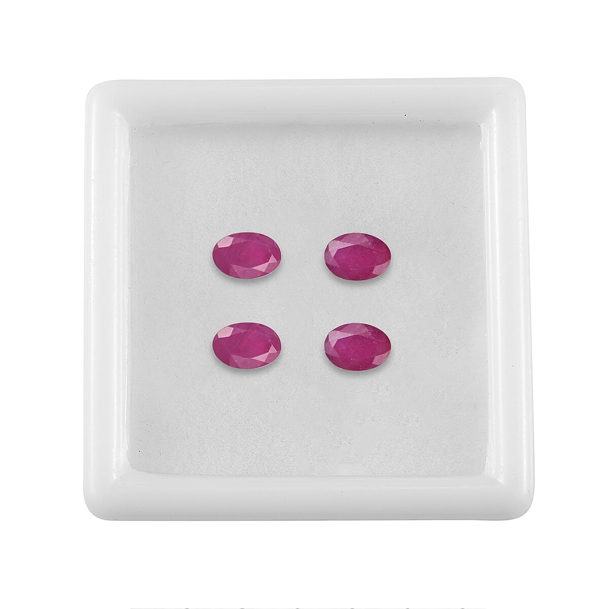Set Of 4 Raipur Ruby Oval Cut Cut 6X4 mm Gemstone, 2.51 Ct